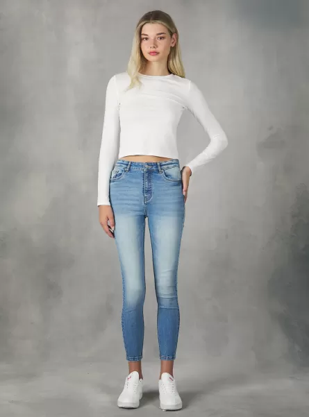 Alcott Jeans D006 Azure Donna Vendita Jeans Super Skinny A Vita Alta