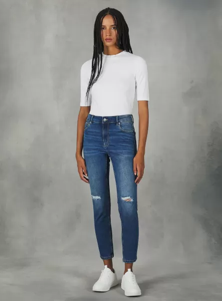 Esclusivo Donna Jeans Jeans Skinny Effetto Push Up D003 Medium Blue Alcott