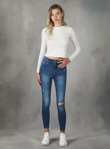 Cliente Alcott Donna D003 Medium Blue Jeans Jeans Super Skinny A Vita Alta