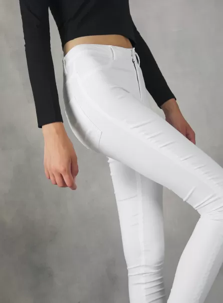Jeans Super Skinny In Denim Stretch D099 White Donna Acquistare Jeans Alcott