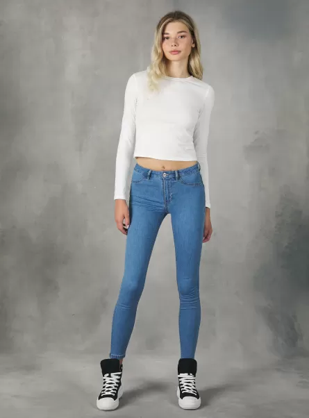 Jeans Donna D006 Azure Budget Jeans Super Skinny In Denim Stretch Alcott