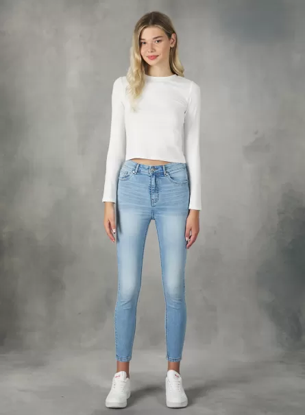 D007 Light Azure Alcott Donna Jeans Super Skinny A Vita Alta Pubblicità Jeans