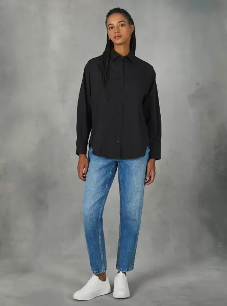 Vendere Alcott Bk1 Black Donna Camicie E Bluse Camicia Oversize In Cotone