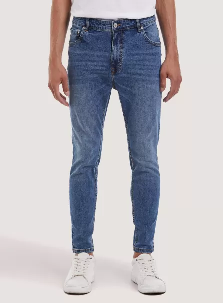 Jeans Carrot Fit In Denim Stretch Uomo Alcott Jeans Classico D005 Light Blue