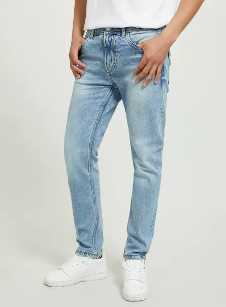 Uomo Etichetta D004 Medium Light Blue Alcott Jeans Slim Fit In Cotone Jeans
