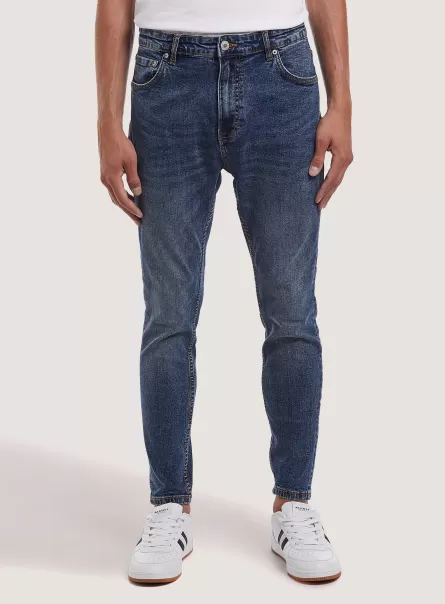 Alcott Jeans Jeans Carrot Fit In Denim Stretch Prodotto Uomo D004 Medium Light Blue