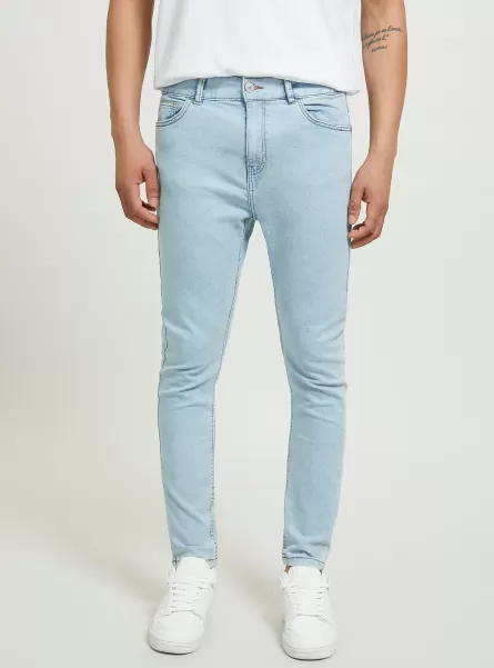 Uomo Jeans Super Skinny Fit In Denim Stretch D007 Light Azure Alcott Nuovo Prodotto Jeans