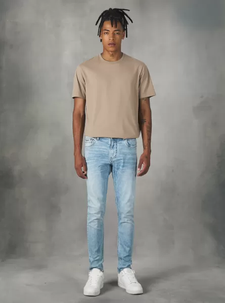 Jeans Super Skinny In Denim Stretch Servizio Alcott D006 Azure Uomo Jeans