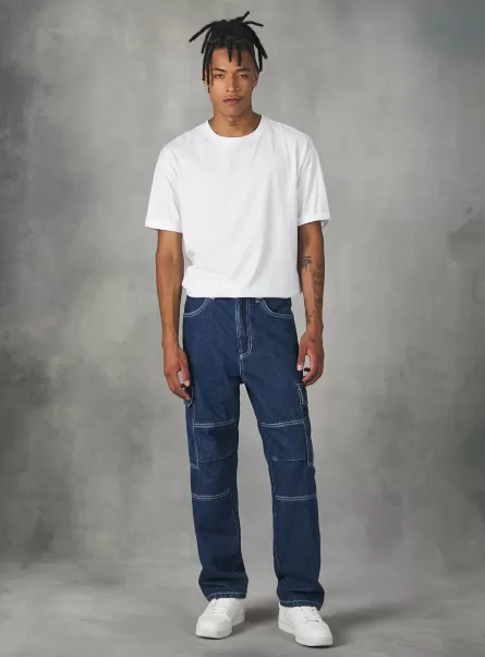 Jeans Jans Cargo Uomo Alcott D001 Deep Blue Tradizionale