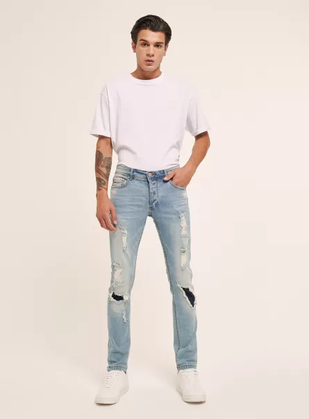 Accattivante Alcott Jeans Skinny Fit Con Strappi Uomo Blu Jeans