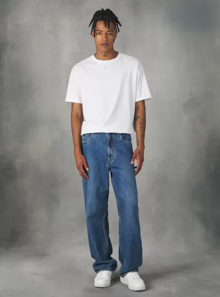Vendita Jeans Loose Fit Jeans Uomo D003 Medium Blue Alcott