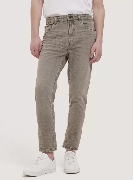 Uomo Alcott Pantaloni Twill Stretch In Cotone Jeans C524 L.brown Vintage