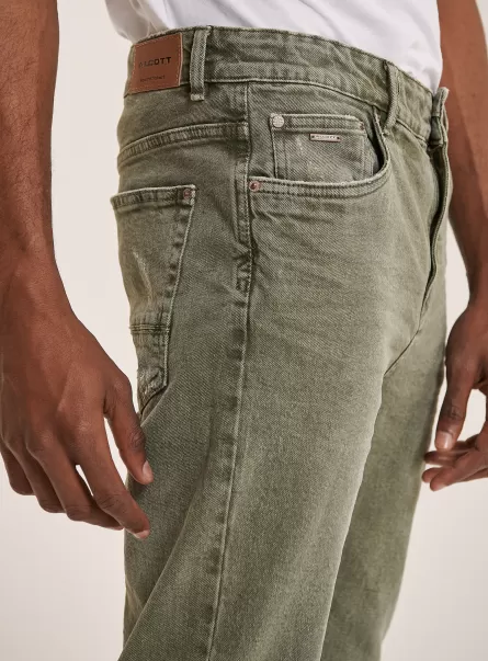 Kaki Alcott Conveniente Pantaloni Twill Stretch In Cotone Uomo Jeans