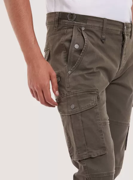 Pantaloni Cargo In Cotone Con Elastico Uomo Ultimo Modello Alcott Pantaloni Ky1 Kaky Dark