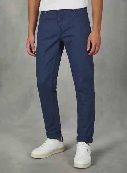 Domanda Pantaloni Uomo Bl2 Blue Medium Pantaloni Skinny Fit In Cotone Alcott