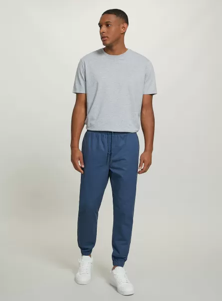 Pantaloni Sconto Alcott Uomo Pantaloni Chinos In Twill Con Elastico Bl2 Blue Medium