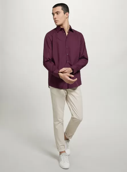 Alcott Camicia A Manica Lunga In Tinta Unita Vi1 Violet Dark Camicie Qualità Uomo