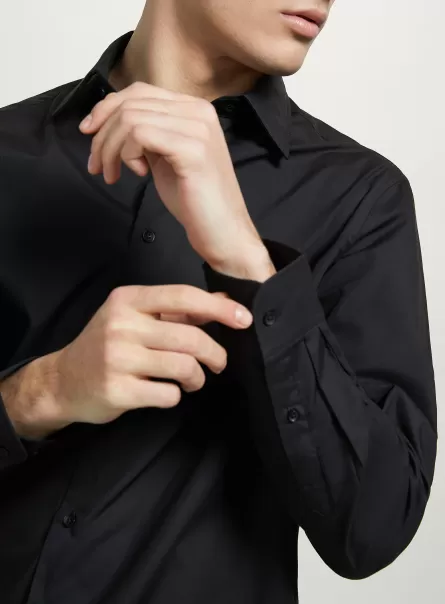 Camicie Prodotto Alcott Uomo Bk1 Black Camicia A Manica Lunga In Tinta Unita