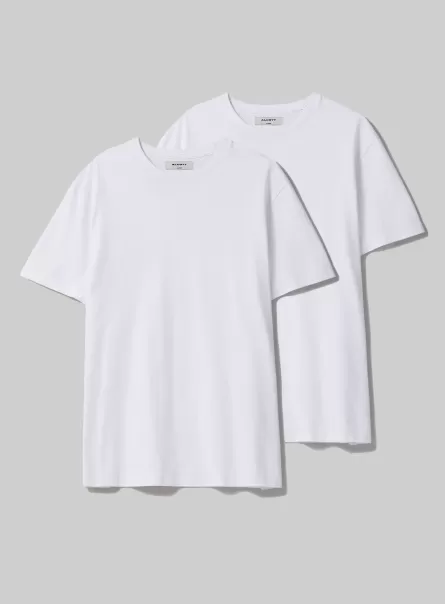 Pubblicità Alcott Uomo T-Shirt Wh3 White Set Di 2 T-Shirt In Cotone