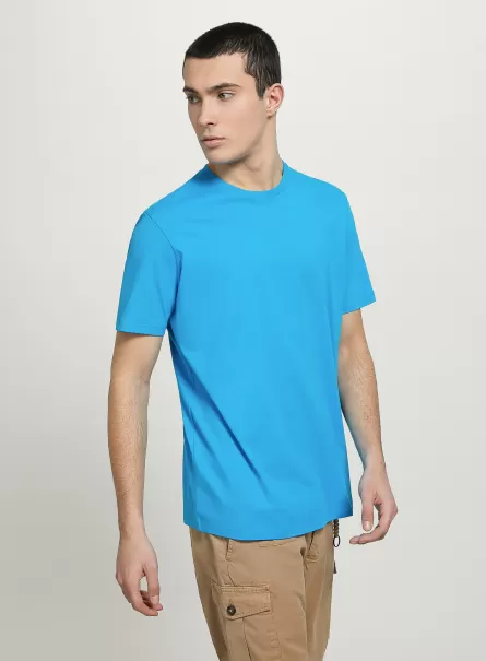 Az2 Azzurre Medium Uomo Maglietta Girocollo In Cotone Sostenibile T-Shirt Alcott Italia