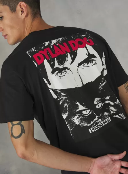T-Shirt Uomo Prezzo Di Costo Bk1 Black Maglietta Dylan Dog / Alcott