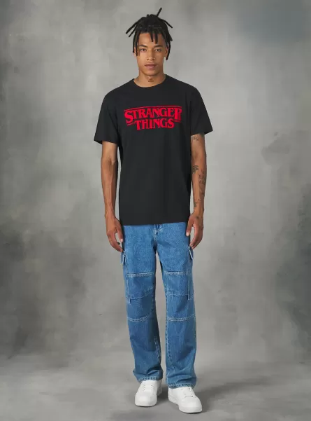 T-Shirt Bk1 Black Sicurezza Uomo Maglietta Stranger Things / Alcott