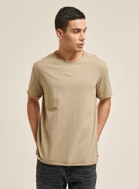 Alcott Maglietta Basic Tinta Unita In Cotone Pubblicità Uomo C1150 Sand T-Shirt