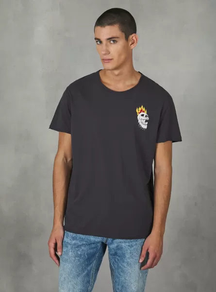 T-Shirt Alcott Maglietta In Cotone Con Stampa Nero Acquisto Uomo