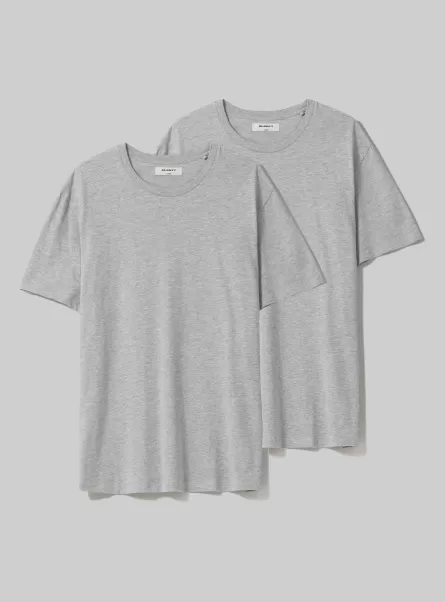 Uomo Esclusivo Mgy3 Grey Mel Light Set Di 2 T-Shirt In Cotone T-Shirt Alcott