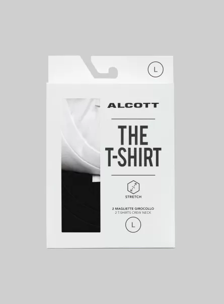 Multicolore T-Shirt Alcott Uomo Negozio Set Di 2 T-Shirt In Cotone