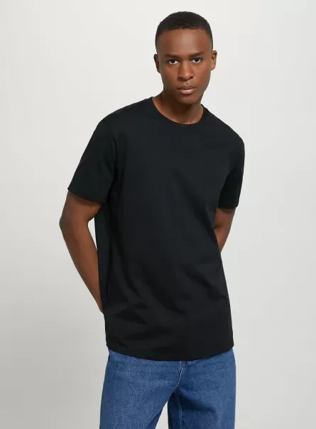 Uomo Reso T-Shirt Bk1 Black Maglietta Girocollo In Cotone Sostenibile Alcott