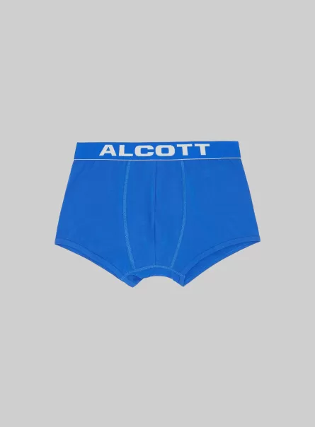 Intimo Alcott Boxer In Cotone Elasticizzato Con Logo Confortevole Uomo Az1 Azzurre Dark
