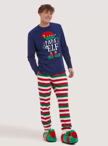 Pigiama Elfo Christmas Family Collection Esclusivo Na1 Navy Dark Uomo Pigiami Alcott