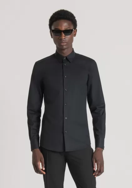 Nero Camicie Uomo Camicia Slim Fit “Napoli” In 100% Cotone Antony Morato