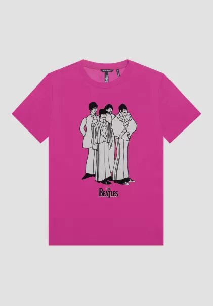 Antony Morato Uomo T-Shirt Regular Fit In 100 % Cotone Con Stampa “The Beatles” T-Shirts E Polo Magenta