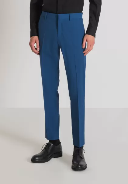 Pantaloni Slim Fit “Bonnie” In Tessuto Stretch Pantaloni Blu Uomo Antony Morato