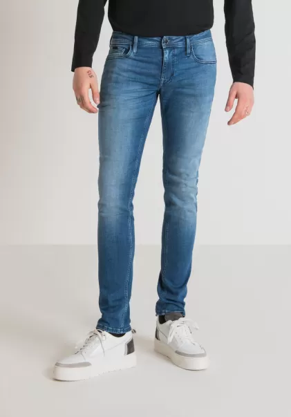Antony Morato Jeans Tapered Fit “Ozzy” In Stretch Denim Lavaggio Medio Uomo Blu Denim Jeans