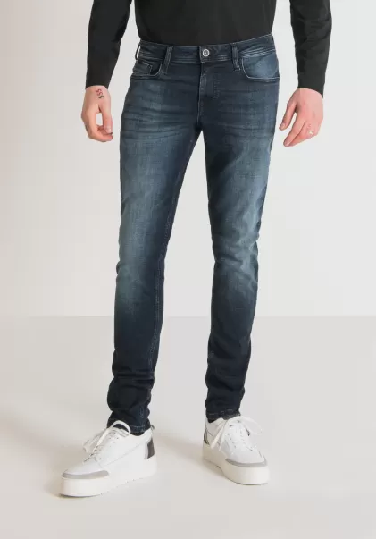 Antony Morato Jeans Blu Denim Uomo Jeans Tapered Fit “Ozzy” In Stretch Denim Lavaggio Scuro