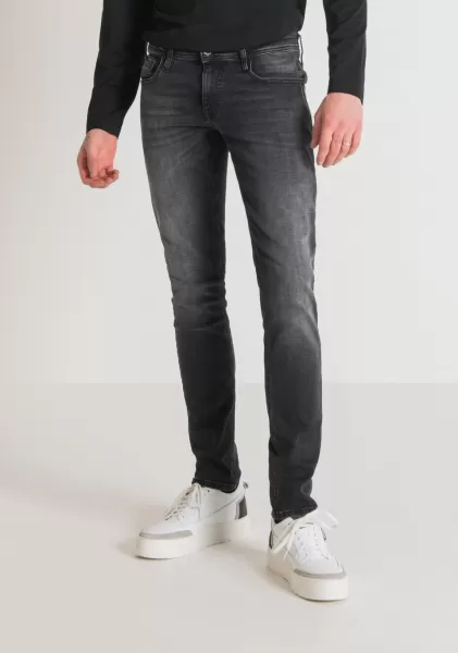 Nero Jeans Jeans Tapered Fit “Ozzy” In Stretch Denim Nero Uomo Antony Morato
