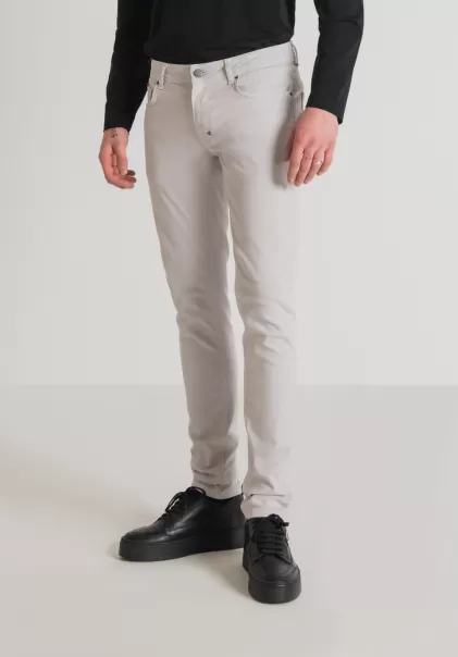 Antony Morato Jeans Tapered Fit “Ozzy” In Denim Stretch Tinta Unita Ghiaccio Jeans Uomo
