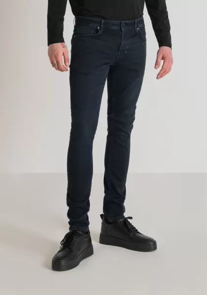 Jeans Tapered Fit “Ozzy” In Denim Stretch Con Lavaggio Scuro Uomo Jeans Antony Morato Blu Denim