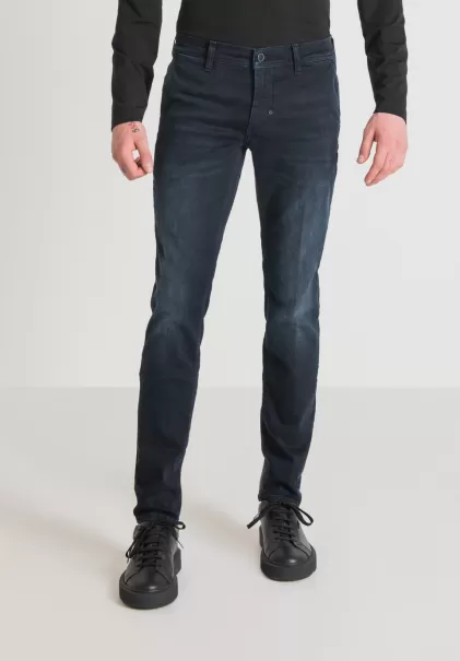 Uomo Antony Morato Jeans Skinny Fit “Mason” In Denim Blu Power Stretch Con Lavaggio Scuro Jeans Blu Denim