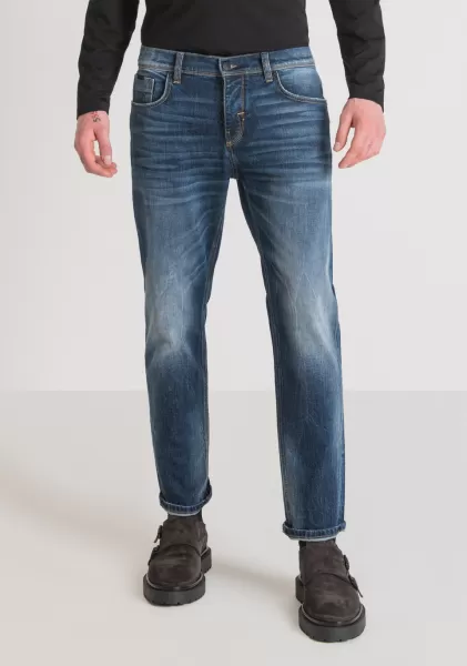 Blu Denim Antony Morato Jeans Slim Ankle Length Fit “Argon” In Blu Denim Con Lavaggio Medio Uomo Jeans