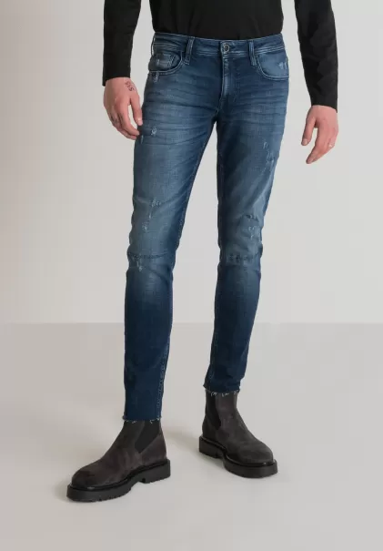 Antony Morato Jeans Blu Denim Uomo Jeans Super Skinny Fit “Mercury” In Denim Stretch Lavaggio Medio