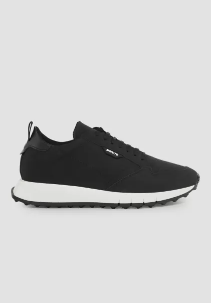 Antony Morato Sneakers Sneaker Bassa “Run Wheaton” In Nabuk Riciclato Uomo Nero